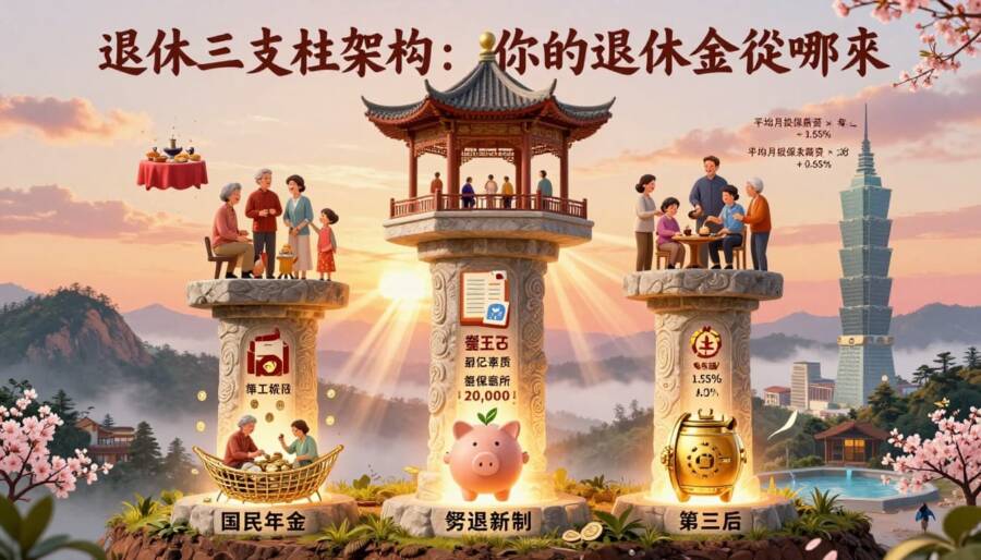 勞保、勞退、國民年金差在哪？退休三支柱一次搞懂